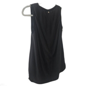 Alice + Olivia Air Nicolina Silk Black Ribbed Collar and Shoulder XS